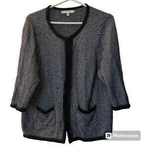 Sejour Womens Plus Size Blazer Career Size 0X Cotton Rabbit Hair Tweed Cardigan
